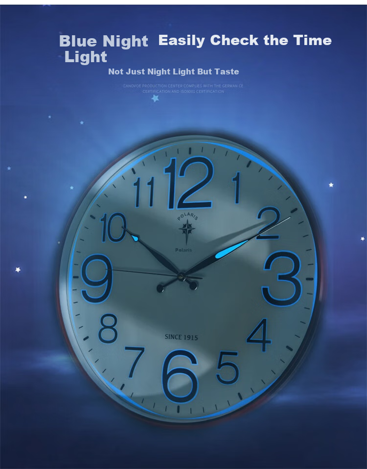 POLARIS Wall Clock, Living Room Creative Quartz Clock, Modern Minimalist Timepiece, Luminous Unique Digital Wall Clock, Round 50cm 4