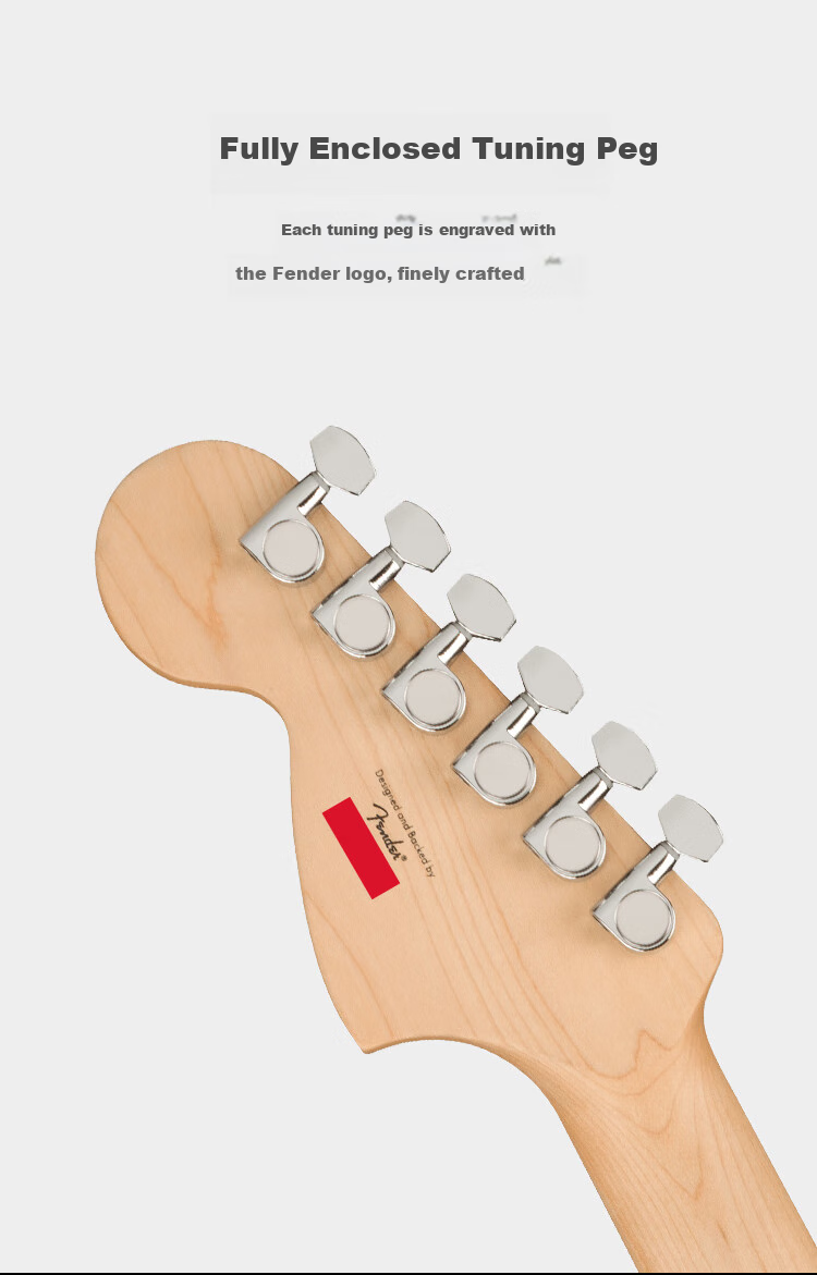 FENDER Electric Guitar SQ Affinity Series ST with Tremolo, Solid Maple Top, Olympic White 5