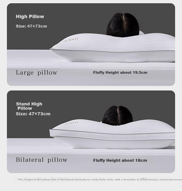 LUOLAI Home Textiles Ultra-Soft Bedding Class A Antibacterial Jacquard Soft Hotel And Home Adult Pillow Core, Low Pillow, 47*73 10