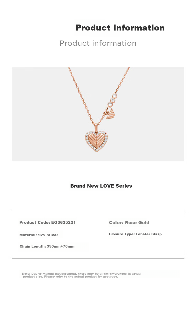EMPORIO ARMANI Women's Heart-Shaped Silver Necklace, Birthday Gift for Girlfriend EG3625221 4