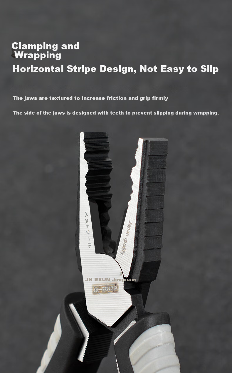 JERXUN Pliers, Multi-Functional 8-Inch Tiger Pliers, Labor-Saving Electrician's Pliers, Flat-Nose Wire Cutters, Iron Wire Pressing Line Tiger Mouth Hand Pliers 6
