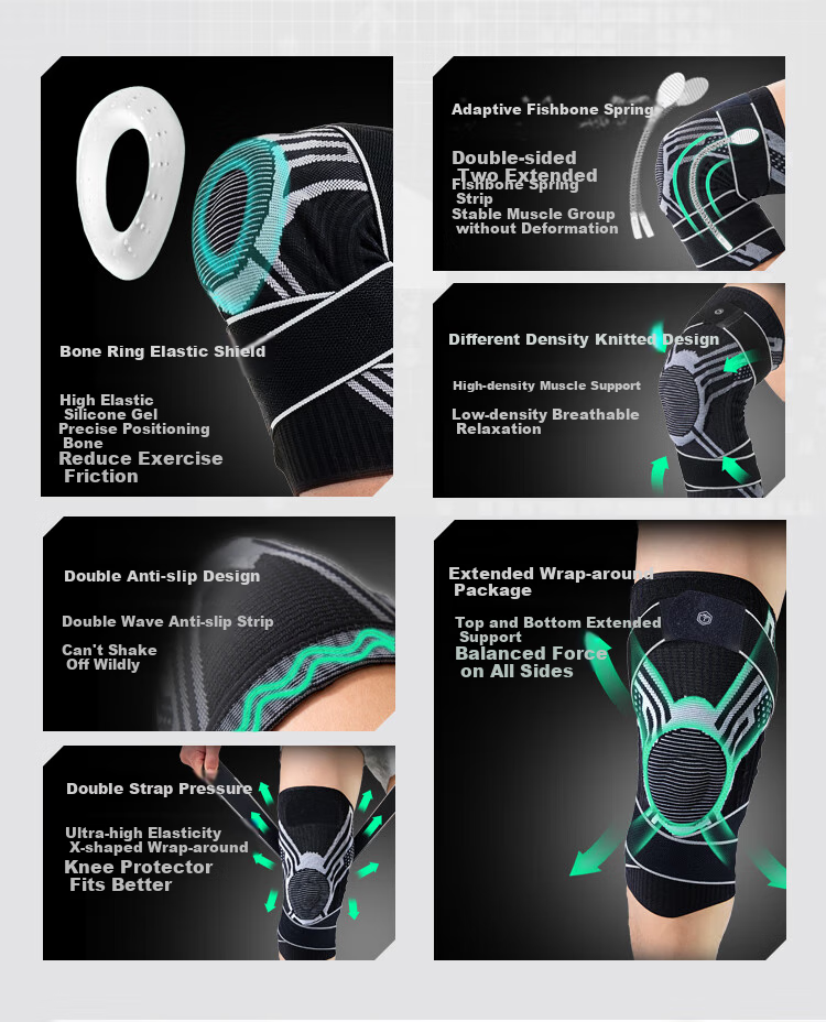 JD Original X380 Sports Knee Brace for Running And Basketball, Patella Fixation Meniscus Protection Hiking Knee Support, Single Piece M Size 4
