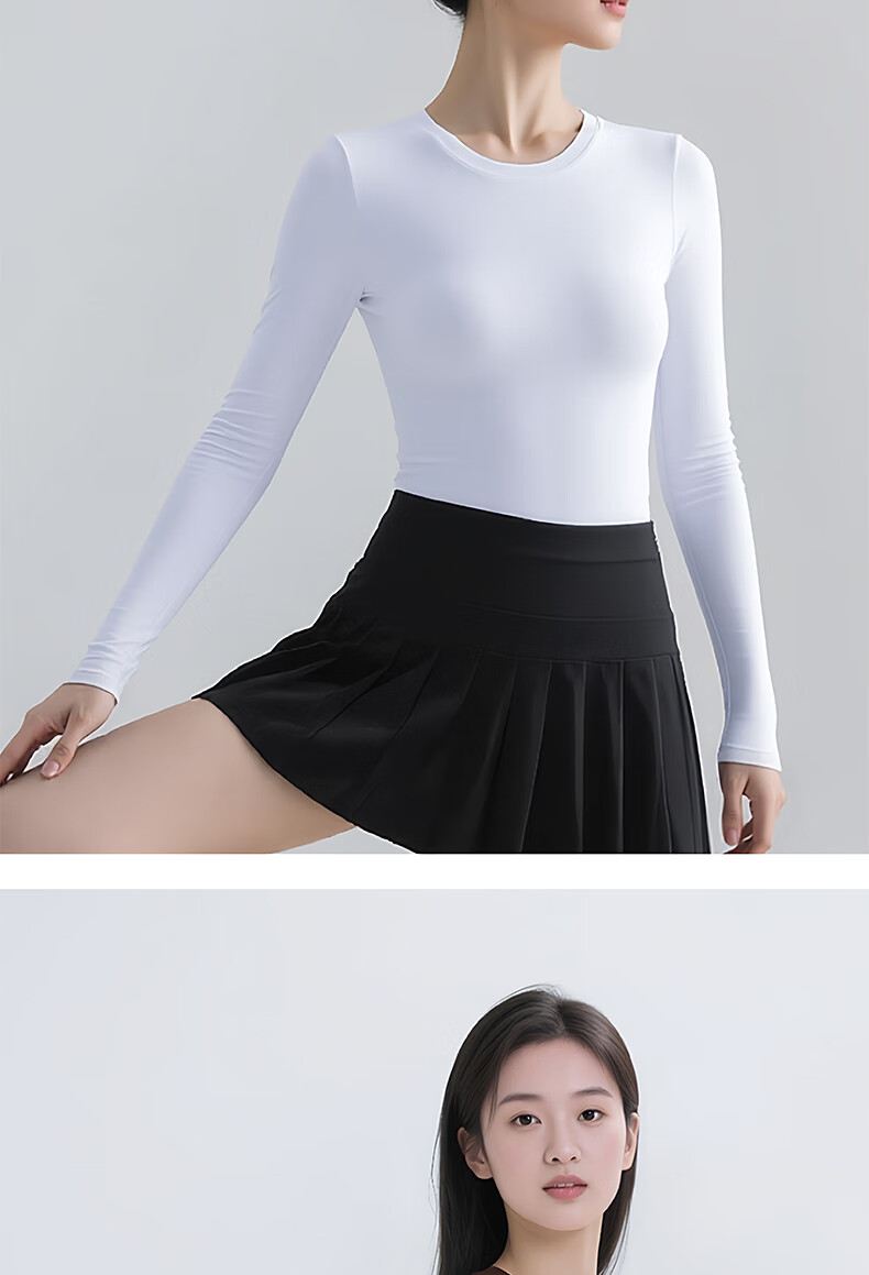 LangSha Women's Long Sleeve Round Neck Slim Fit Knit Top Autumn Winter Base Layer Shirt 11