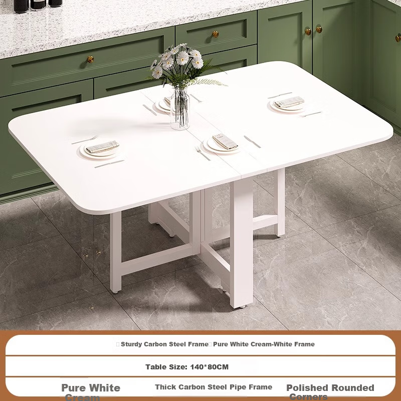 Chibailun Foldable Table for Home Use, Small Apartment Dining Table, No Installation Required, Simple Eating Table, Multifunctional Three-Fold Table for Rental Apartments