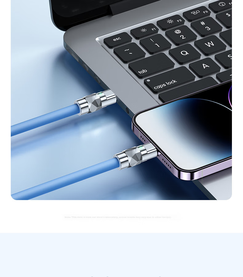 Nengshi Apple Charging Cable, PD Fast Charging 30W Data Cable, Type-C to Lightning Adapter, Suitable for IPhone 14 Pro Max/13/12/11/x/8, Zinc Alloy Thickened Cable, 2 Meters, Blue 18