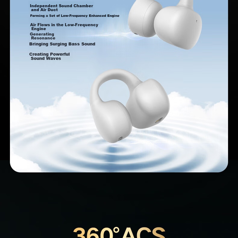 Aigo Bluetooth Headphones, Bone Conduction Concept Air Conduction Ear Clip Open-Style Non-In Sports Calling Headphones, Compatible with Xiaomi And Other Phones, Tablets, Computers, Universal TX02 Black 7