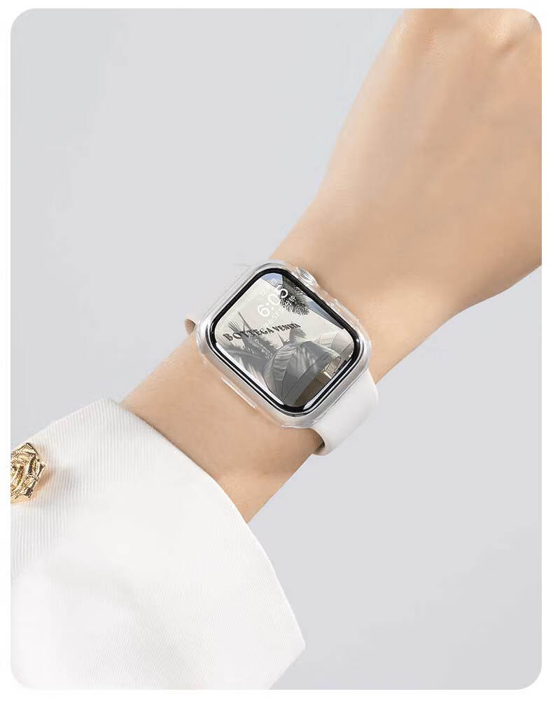 Iboann Transparent Bumper Hard Case Protective Cover for Apple Watch Series 11/10 42mm, Shockproof Hollow Frame Half-Wrap Shell 12