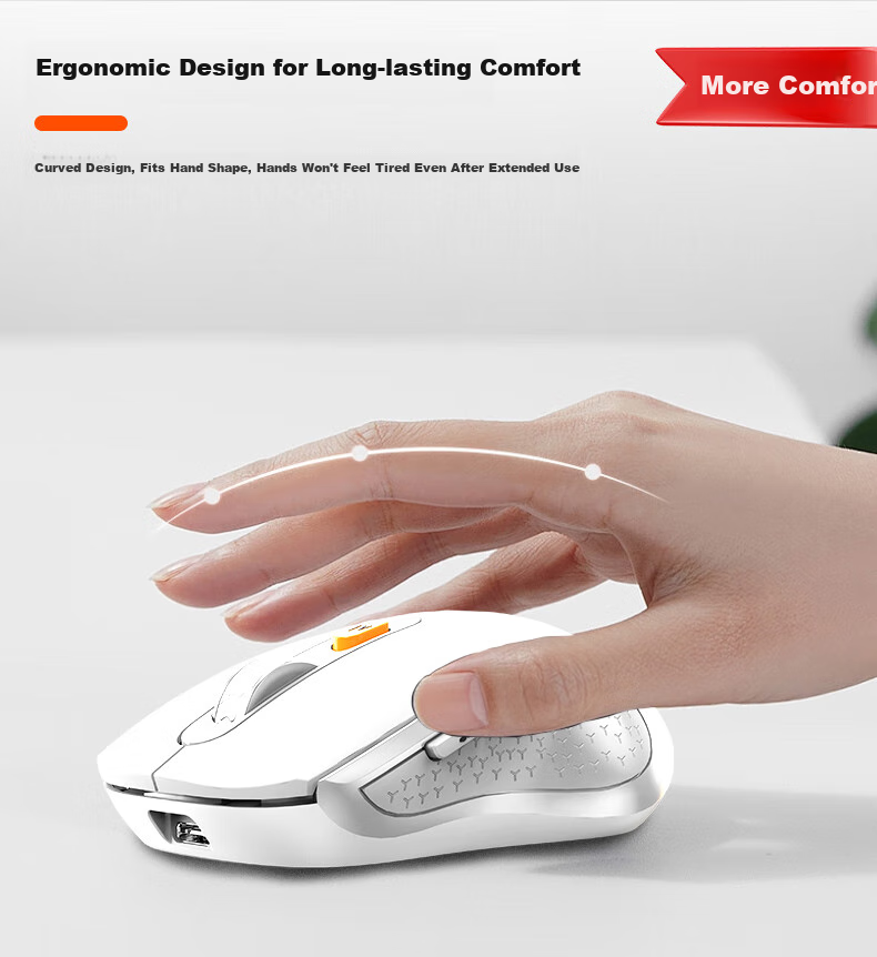 D.ROB Smart AI Mouse, Ergonomic Wireless Office Mouse, Bluetooth Dual-Mode Voice Typing Type-C Rechargeable Large Hand Mouse (With DeepSeek), D9 Black 15