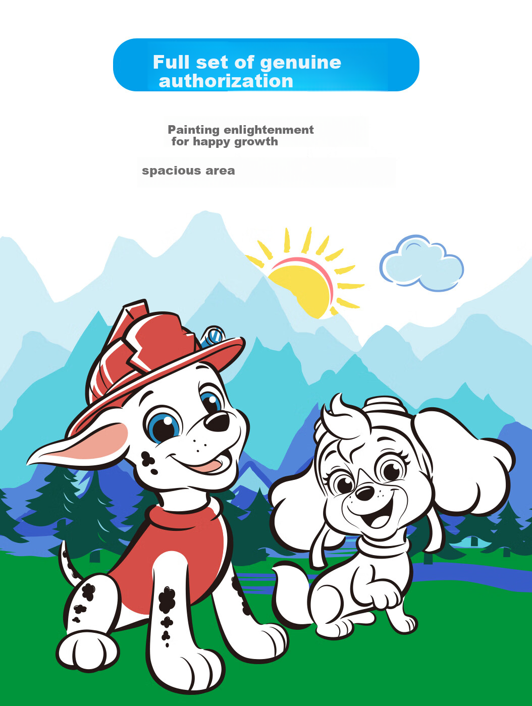Dayanxiaowa Paw Patrol Coloring Book for Children's Drawing, Ages 3-6, Boys And Girls Doodle Painting Educational Toy Birthday Gift 2