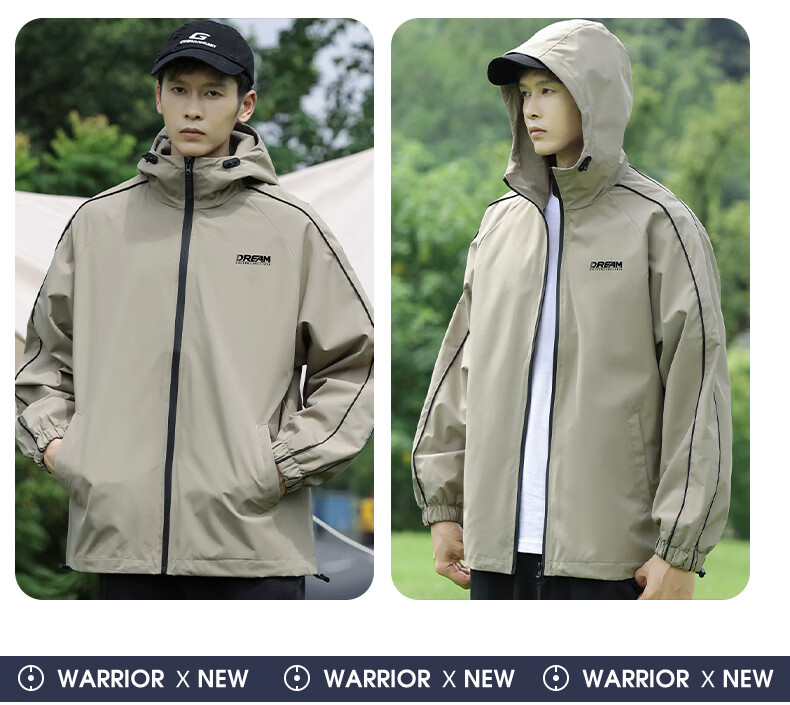 Warrior Men's Hooded Windproof Jacket for Spring And Autumn, Outdoor Hiking Waterproof Sports Coat 2220 13