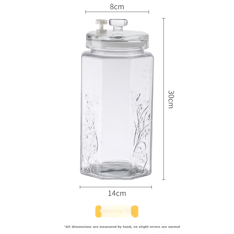 BJ Glass Infusion Container, Sealed Jar for Home Brewing, Pickling Jar, Liquor Bottle, Specialized Bottle for Soaking Liquor