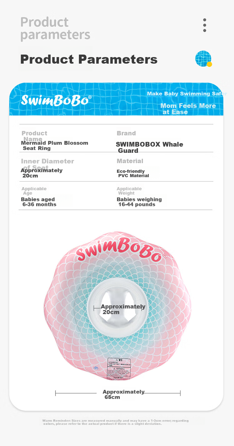 Swimbobo Baby Swimming Ring, Children's Seat Ring, Anti-Rollover Equipment, Infant Water Play Seat Ring, Inflatable Armpit Ring K8015 2