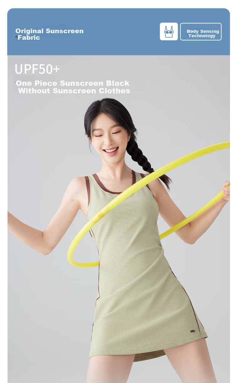 Beneunder Dress with Built-In Bra Pads, Spaghetti Strap Tank Dress, Sun Protection, Versatile Women's Clothing Skirt 16