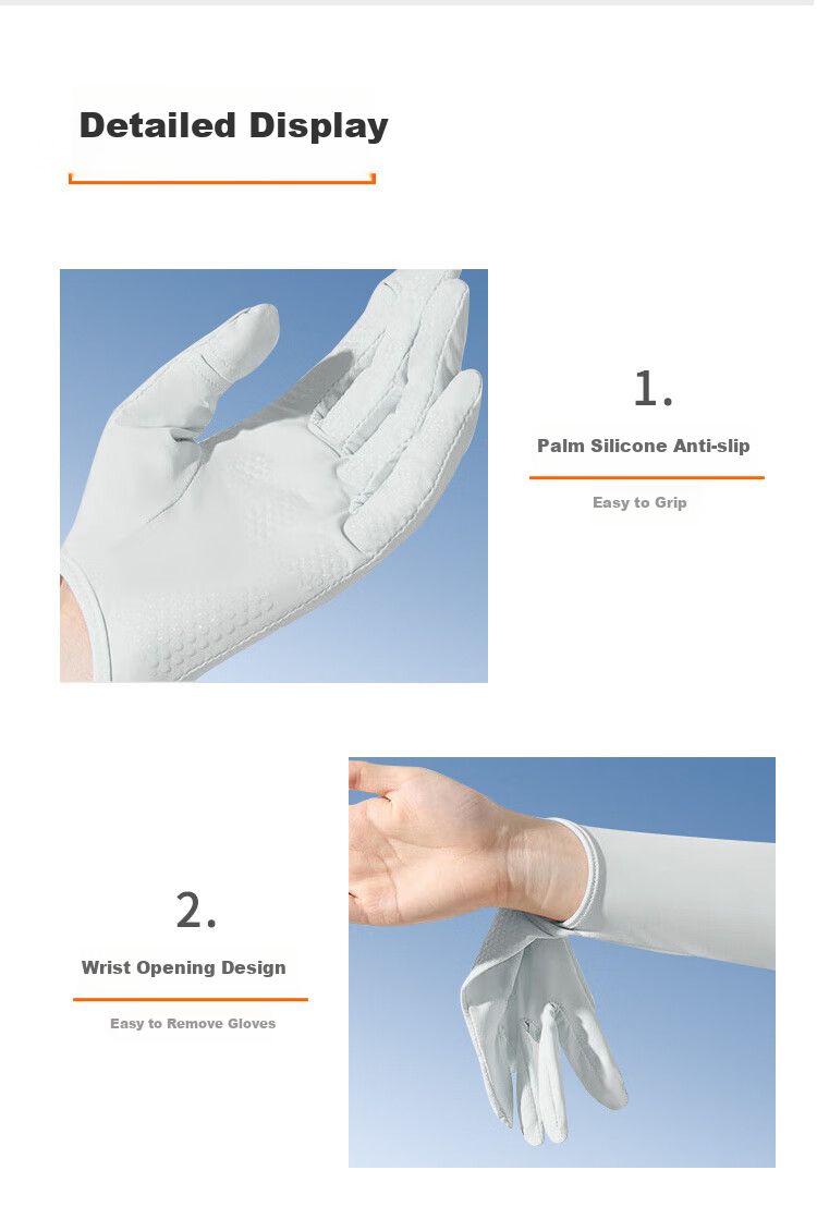 Suncojia Ice Sleeves Summer Outdoor Sun Protection Non-Browning Arm Sleeves UV-Resistant Gloves Silk Arm Sleeves Integrated Cycling Ice Sleeves for Wome 9