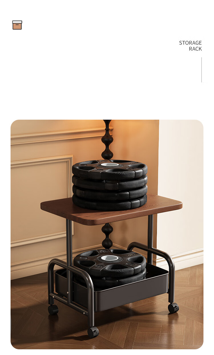 Yupin Coffee Table Living Room Sofa Side Table Small Round Table Bedroom Bedside Table Storage Rack Floor Cart J150 Black 3