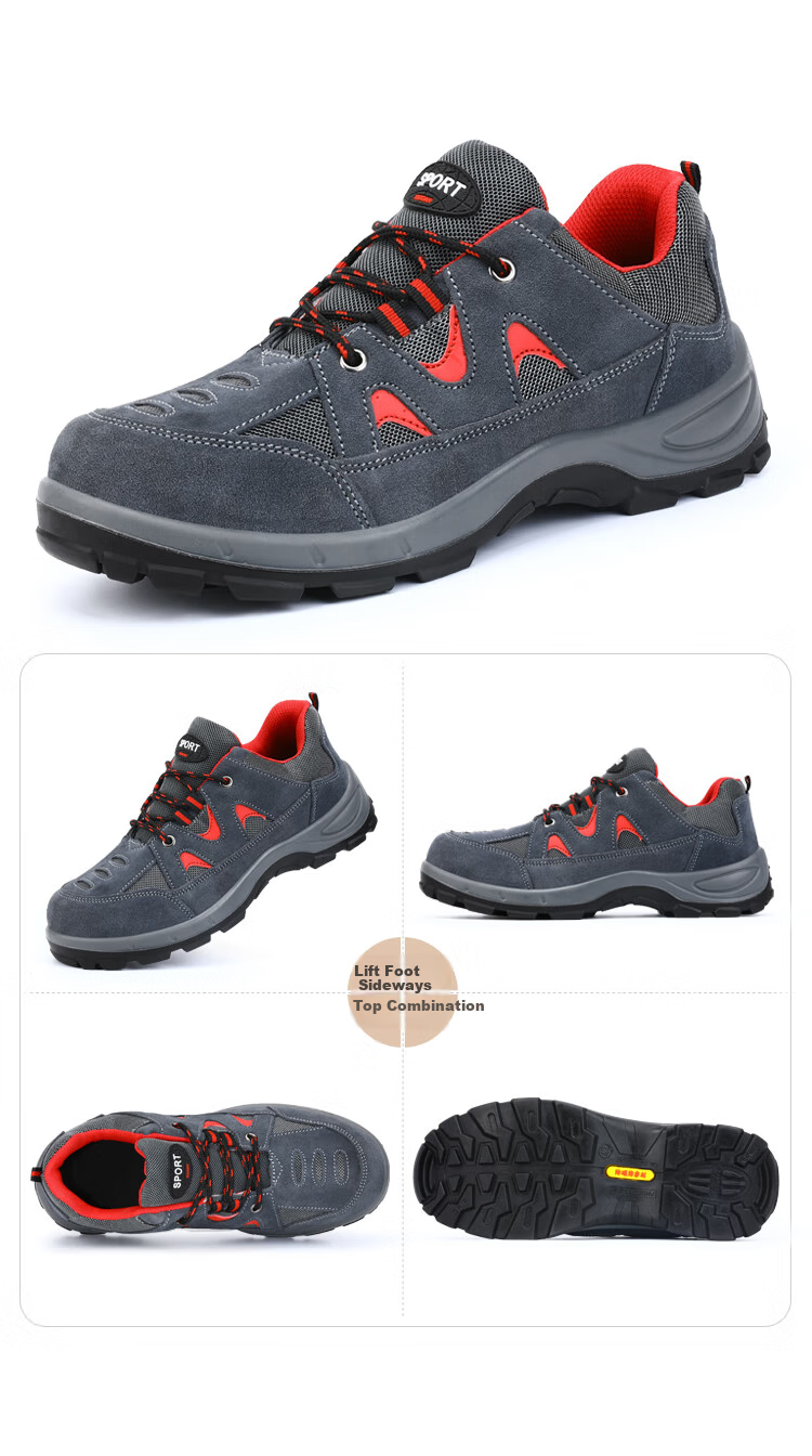 JUNBU Safety Shoes for Men, Steel Toe Cap, Puncture-Resistant, Breathable, Wear-Resistant, Construction Site Work Safety Functional Shoes 3020-1 Size 38 16