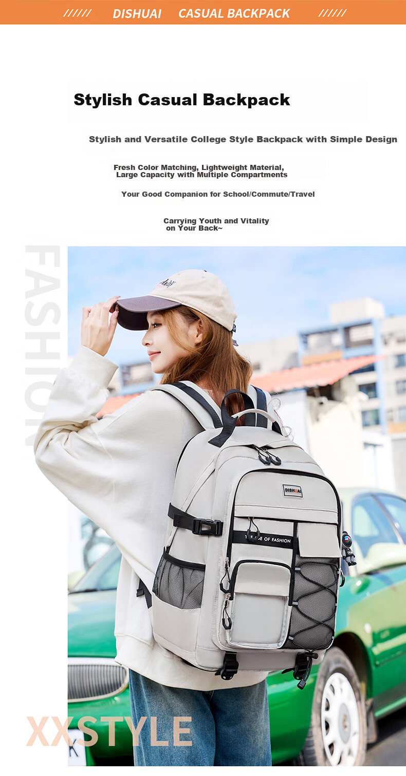 Dishuai Backpack for Middle School Boys, Large Capacity, Stylish, Lightweight, Suitable for Grades 4-6 And High School/College Students 3