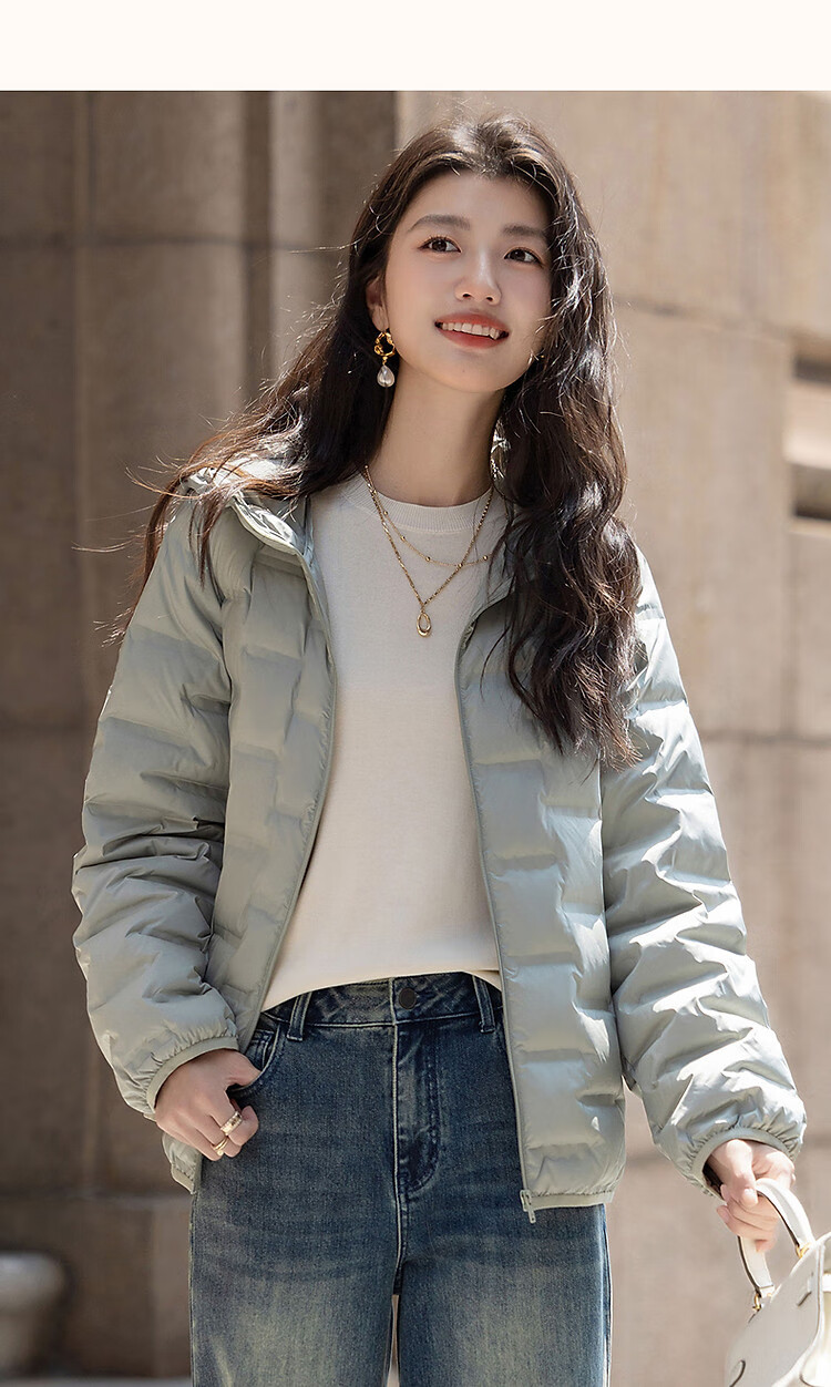 Demana [Milk Ball First Snow] Women's Winter High Warmth 90% Duck Down Quilted Tape Edge Down Jacket 42