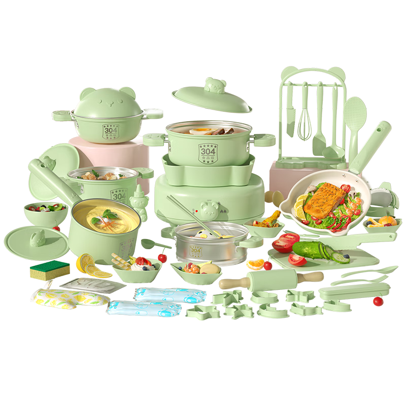 EagleStone Kids Mini Kitchen Toy Cooking Set for Ages 3-7-14, Food-Grade Real Cooking Set, Birthday Gift for Girls