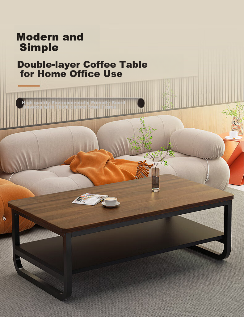 Fanshe Coffee Table for Small Apartments, Modern Minimalist Living Room Coffee Table, Office Tea Table, Simple Wooden Sofa Side Table 1