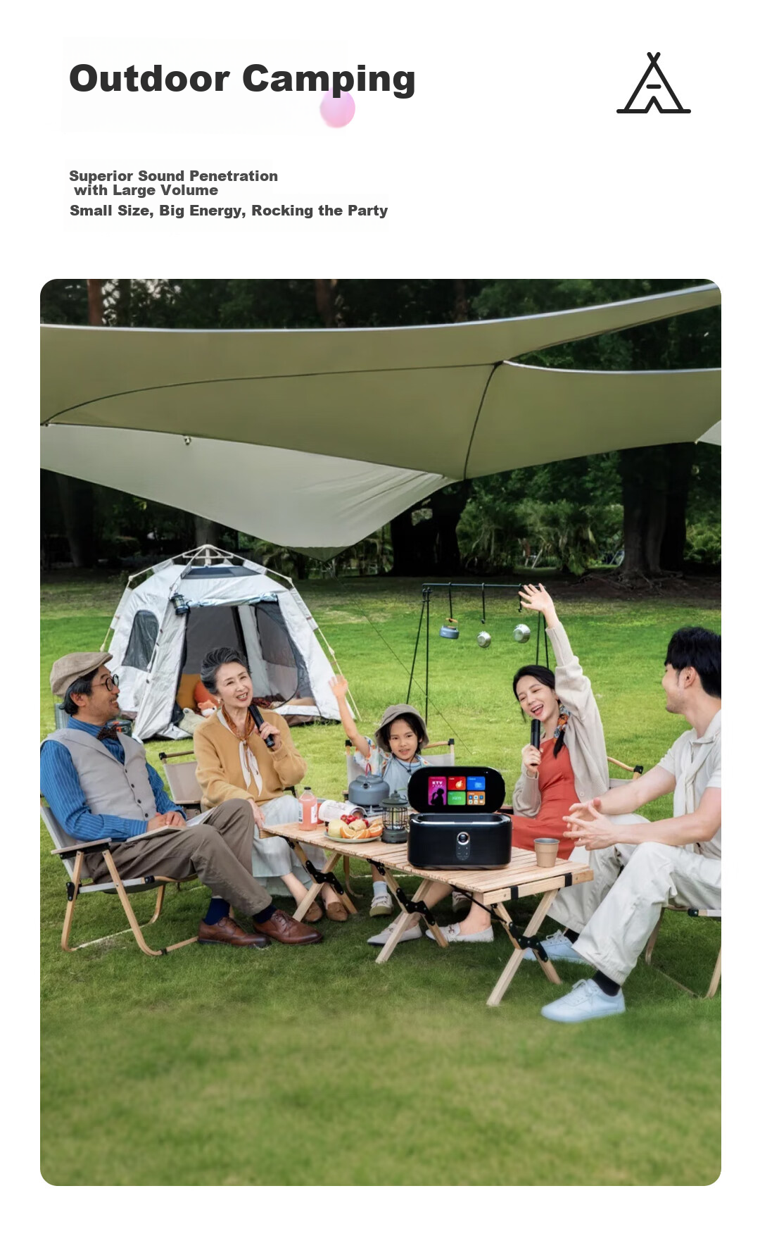 Aichang (AISON) K50K Karaoke Machine, Three-Year Membership Version, Home KTV Microphone All-In Outdoor Picnic Camping Song Selection Machine Musical Instrument Speaker Gift 10