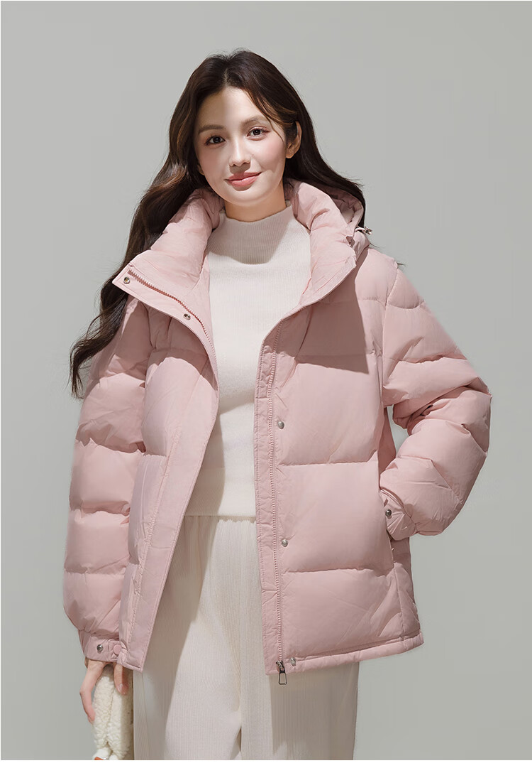 Yalu Women's Short Down Jacket 2026 Winter New Removable Hood Far-Infrared Heat Retention Warm Coat for Petite 16