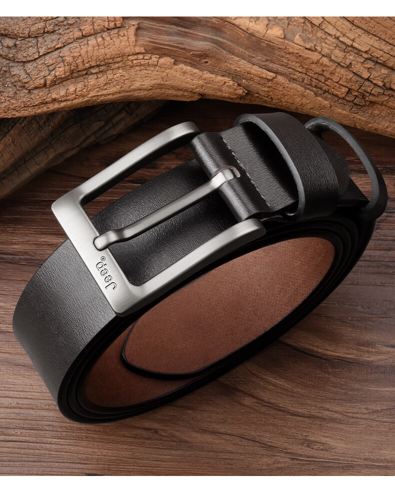 JEEP Men's Genuine Leather Belt Casual Pin Buckle Waist Belt Practical Birthday Gift for Boyfriend Husband Dad 13