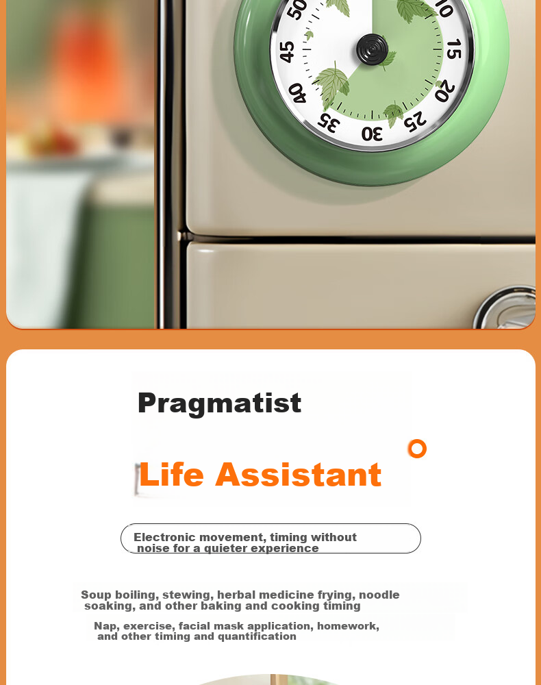 Timess Visual Timer, Kitchen Cooking Multifunctional Timer, Time Management Tool, Children's Dopamine, Back-To Season Gift 8