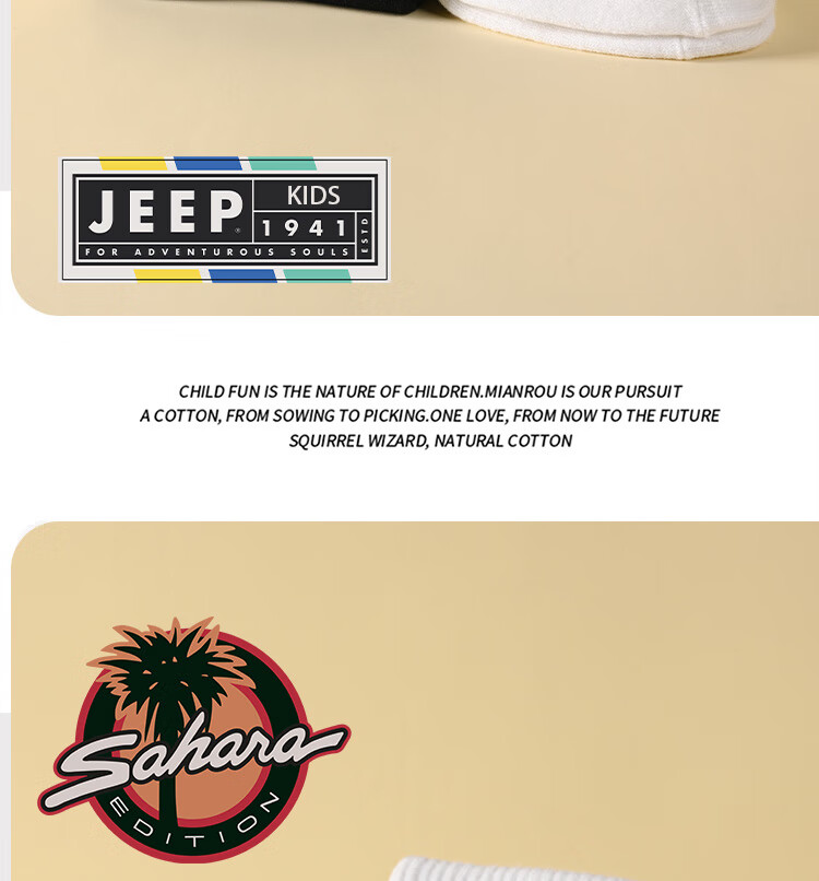 Jeep 100% Cotton Antibacterial Breathable Kids Socks Boys Spring Summer Thin Mid-Calf Youth Socks Age 10 8