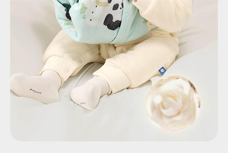 Babycare Children's Camellia Padded One-Piece Winter Thickened Outerwear Warm Romper Cream Rabbit 80cm 7