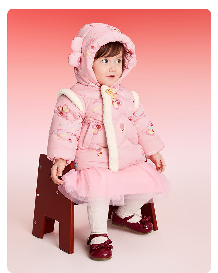 BALABALA Kids Down Jacket Boys Girls 2025 New Spring Festival Red Baby Coat Thickened National Style 5