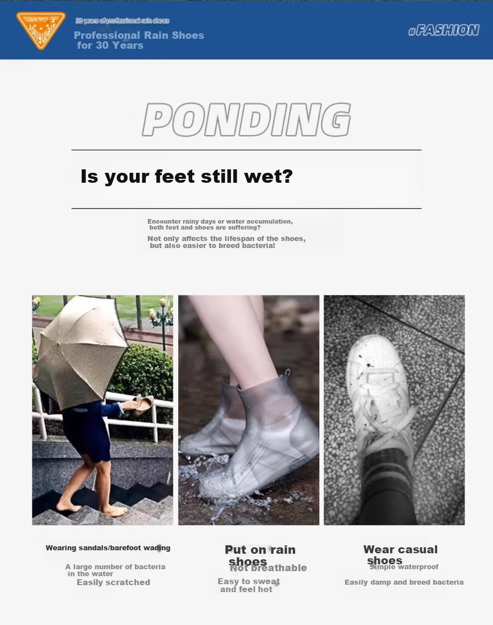 Jolly Walk Fishing Rain Boots, Men's Mid-Calf Waterproof Rubber Shoes, Car Washing Water Boots, Slip-On Shoes JW212 Red And Black 40 2