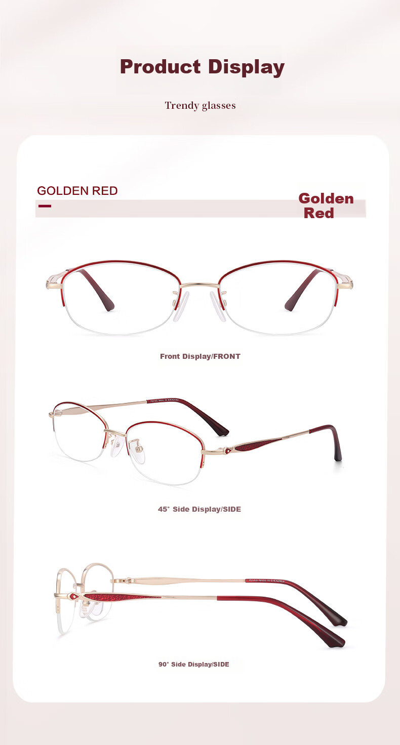 Pulais Reading Glasses for Women, Imported High-Definition Anti-Blue Light Presbyopic Glasses for Elderly, Model 30016, -1.00 Diopter 11