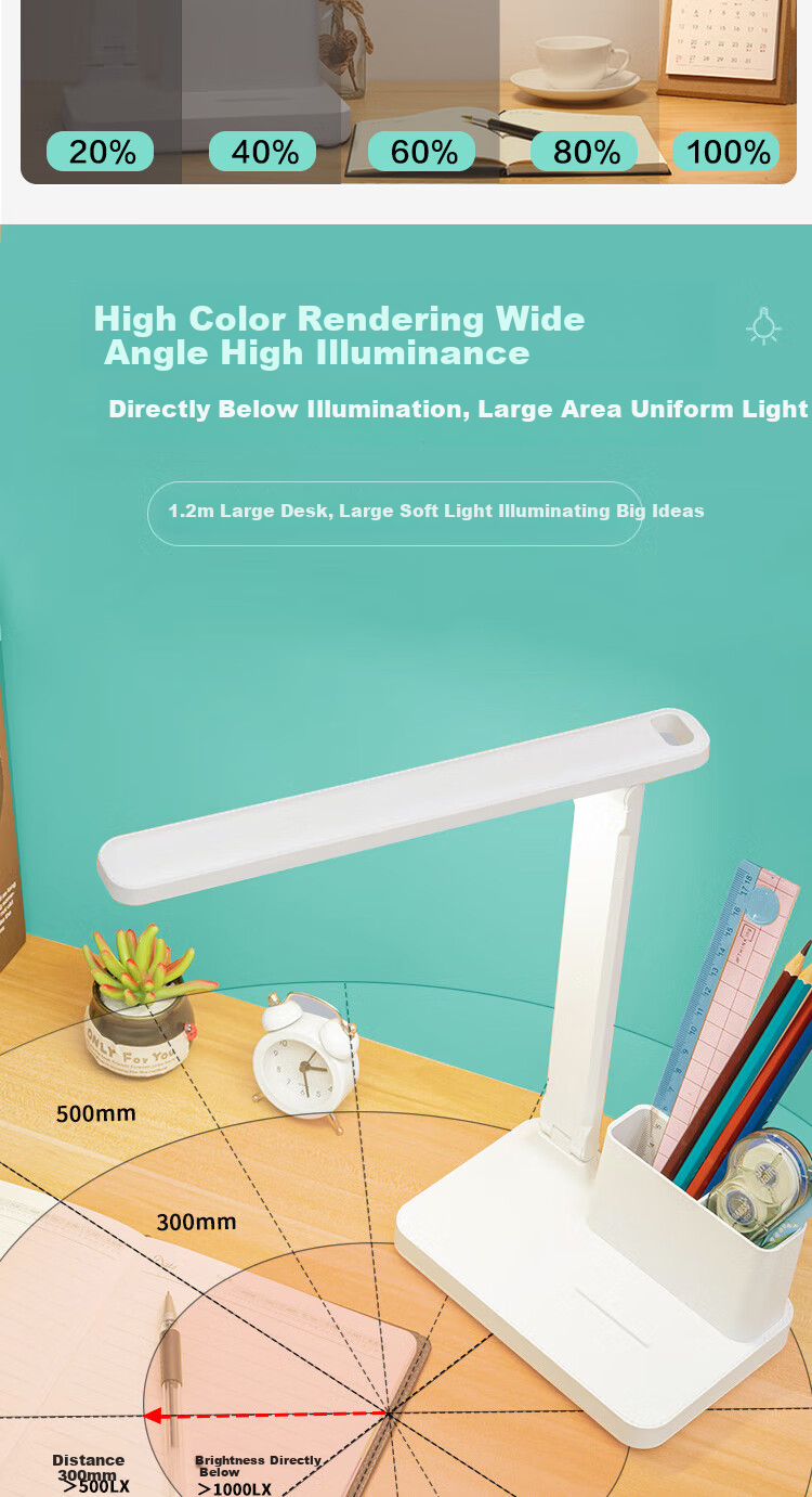 Jingqian Desk Lamp, Eye Protection Lamp, Rechargeable Desk Lamp, Children's Study Lamp, Small Lamp for Students' Dormitory And Study Room, Reading Lamp 6