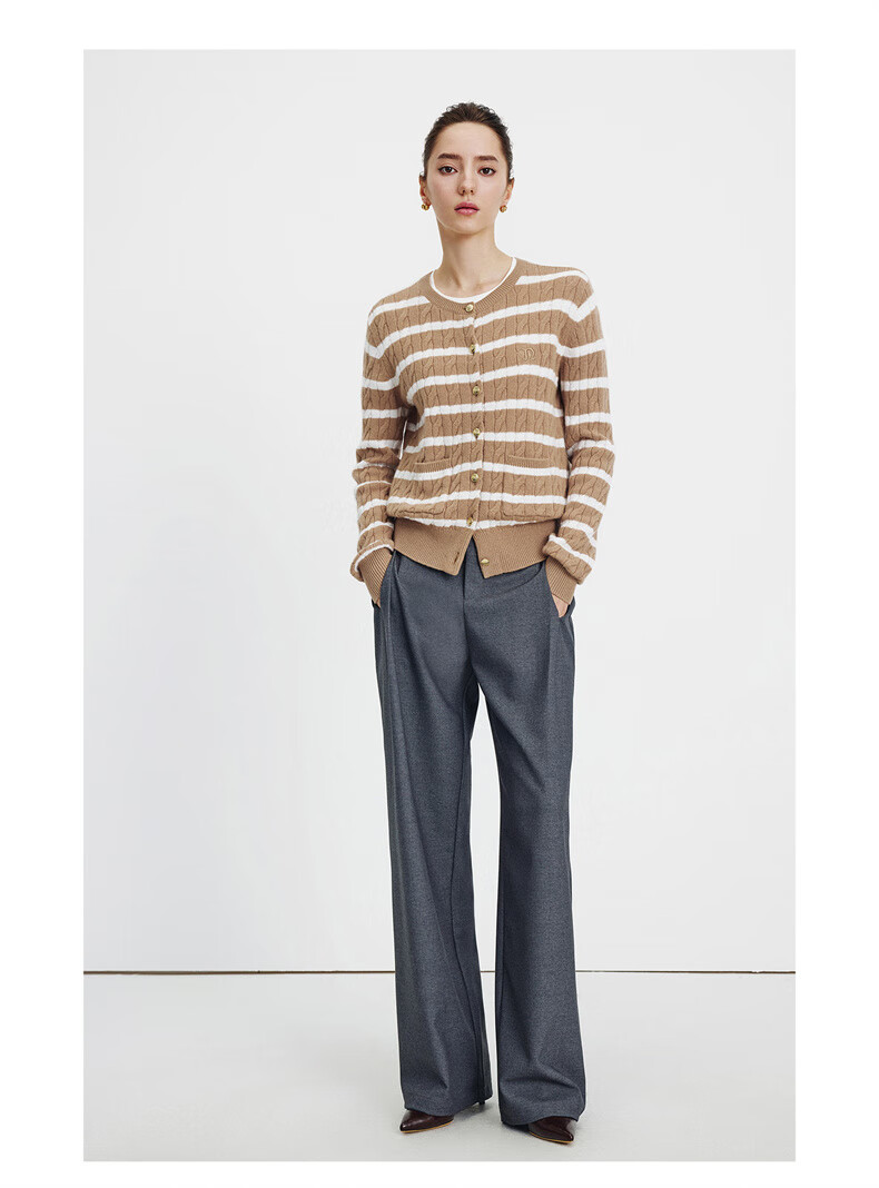 Navikail [Celebrity Style] Italy Small Sailboat Women's 25 New Full Wool Knit Cardigan Jacket 2334095501 32