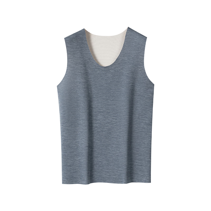 Dushiliren Men's Thermal Vest, Autumn And Winter Thickened Sleeveless Undershirt, 10A Antibacterial Wool Seamless German Velvet Cotton Vest, Warm