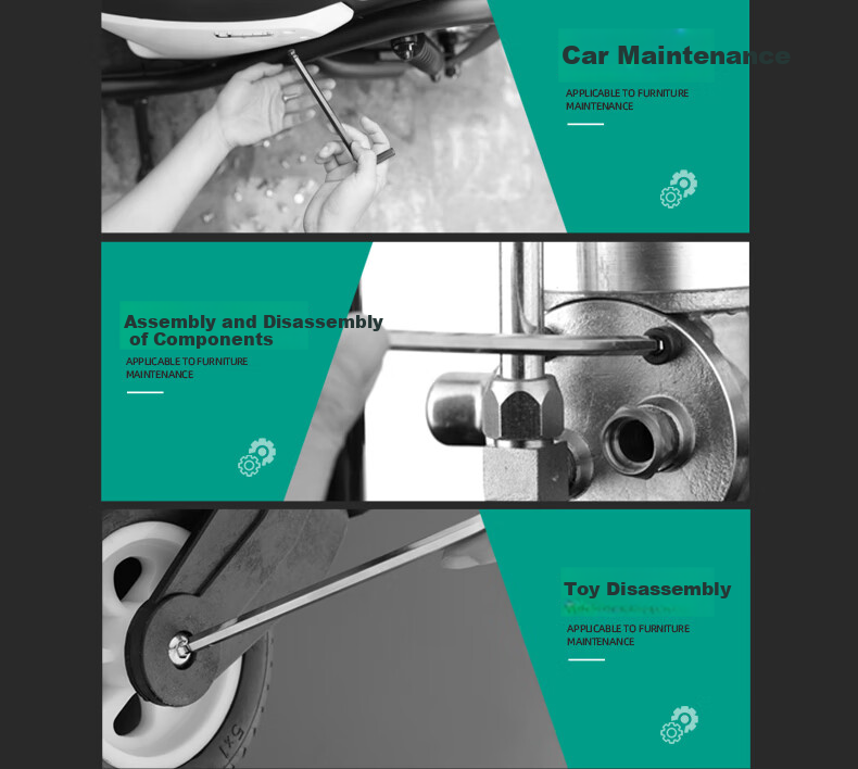 GREENER [GREENER Master] Series Hexagonal Wrench Set, Household Six-Sided Flat Ball Head SCNIM + High-Hardness Material 12