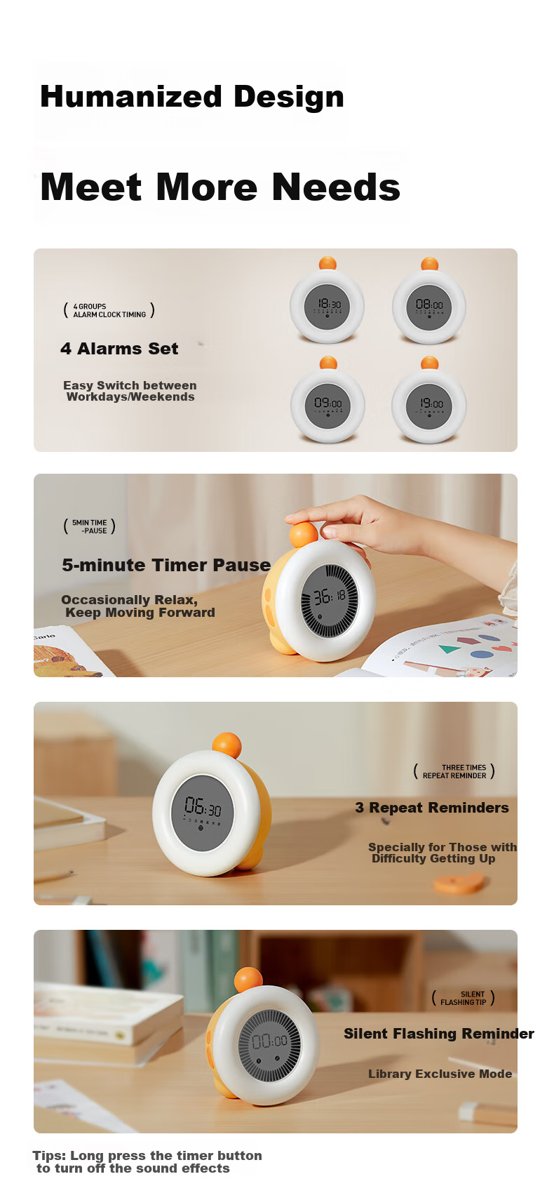 Beienshi Student Timer, Mechanical Ice Box Timer, Clock, Alarm, Kitchen Reminder, Graduation Gift 7