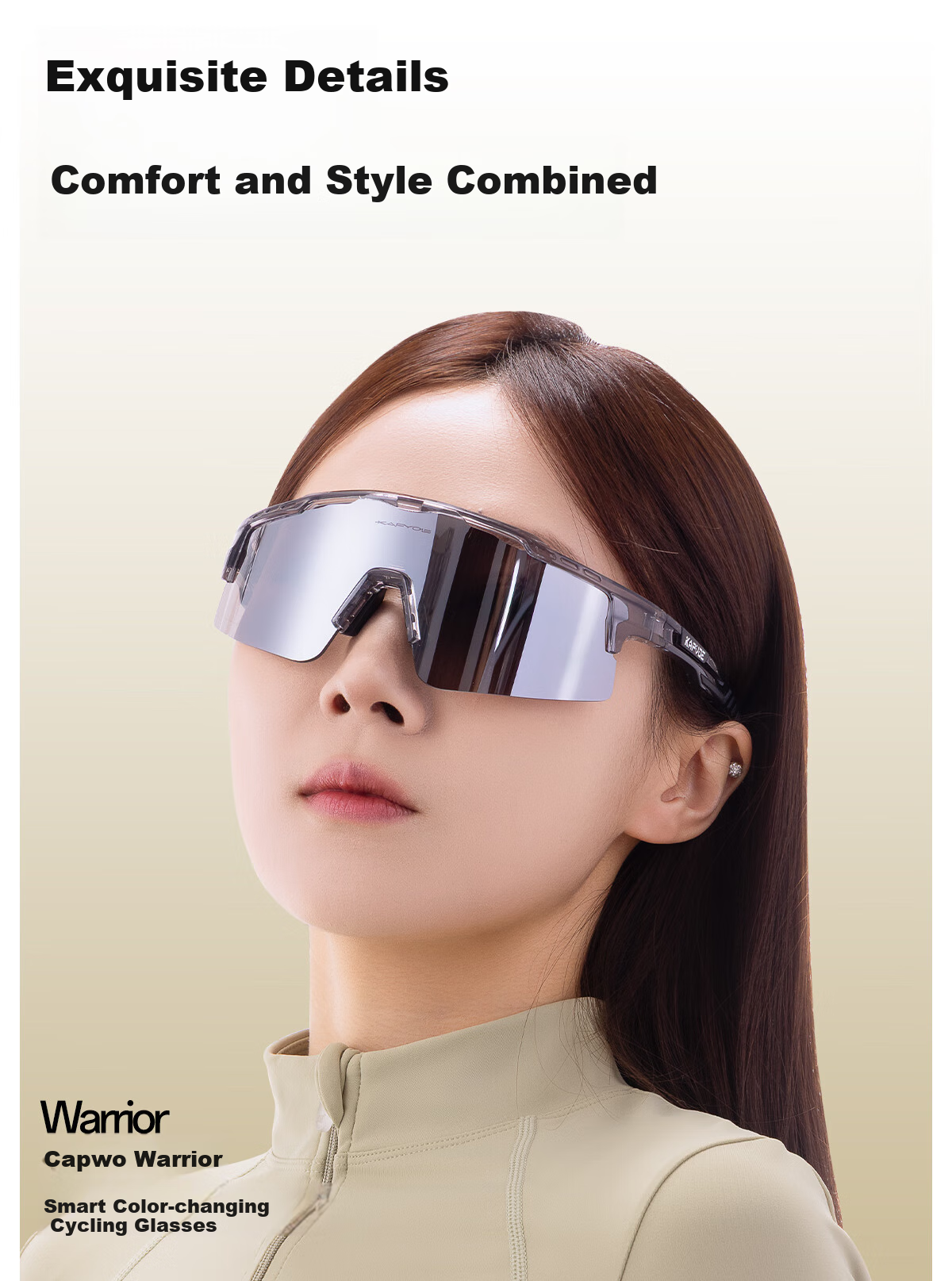 KAPVOE Warrior Cycling Glasses with Photochromic Lenses for Day And Night Use, Windproof, Sand-Resistant, Suitable for Mountain And Road Bikes 1