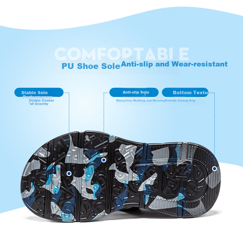 Bumblebee Kids Shoes Summer Soft Sole Non-Slip Black Blue D331237898 Size 27 for Older Children 3