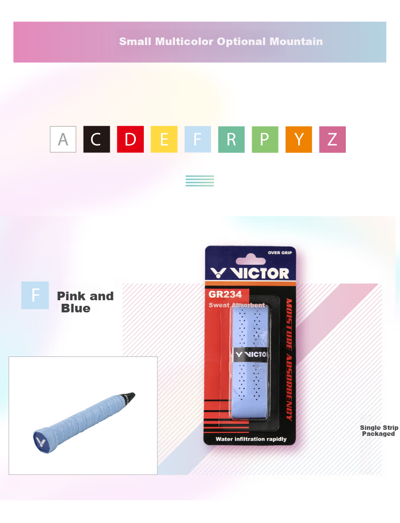 VICTOR Victory Grip Tape, Sweat-Absorbing, Shock-Absorbing Film, Anti-Sweat Handle Tape, GR-50, Pink 3