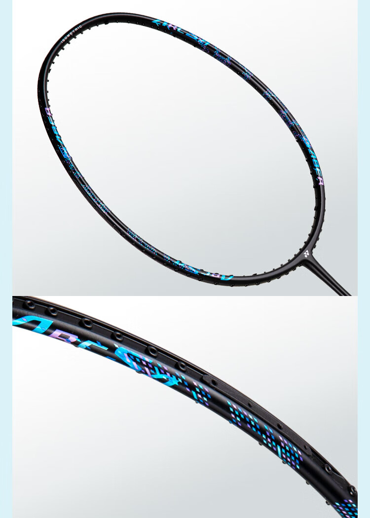YONEX Badminton Racket, Full Carbon Single Racket, Bow Sword ARC2CCR Black/blue, 4U, Pre-Strung, 26 Lbs 1