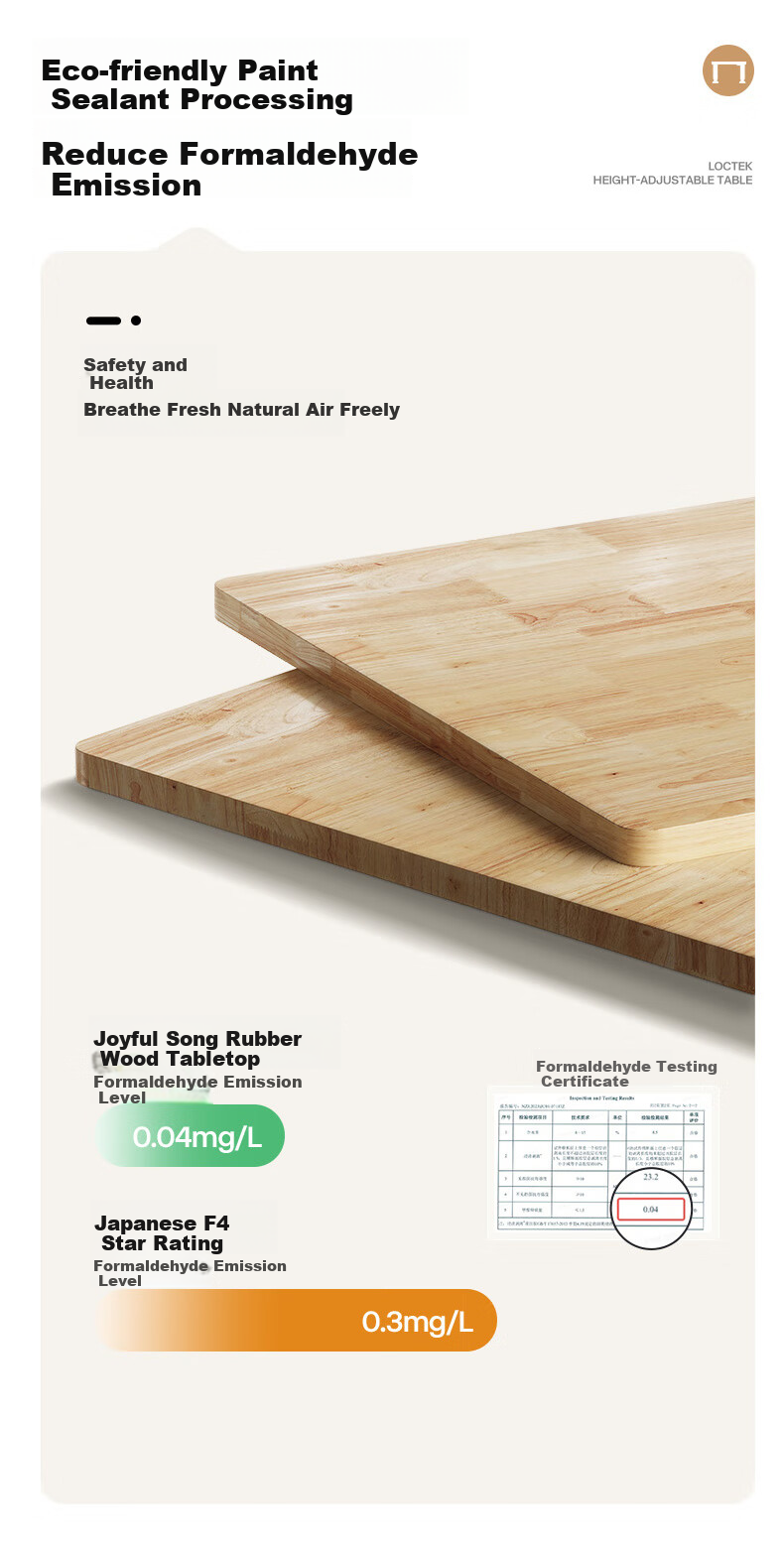 Loctek Table Top M1206 Gray Wood Grain Color 02 Eco-Friendly Table Top (Table Top Only) 4