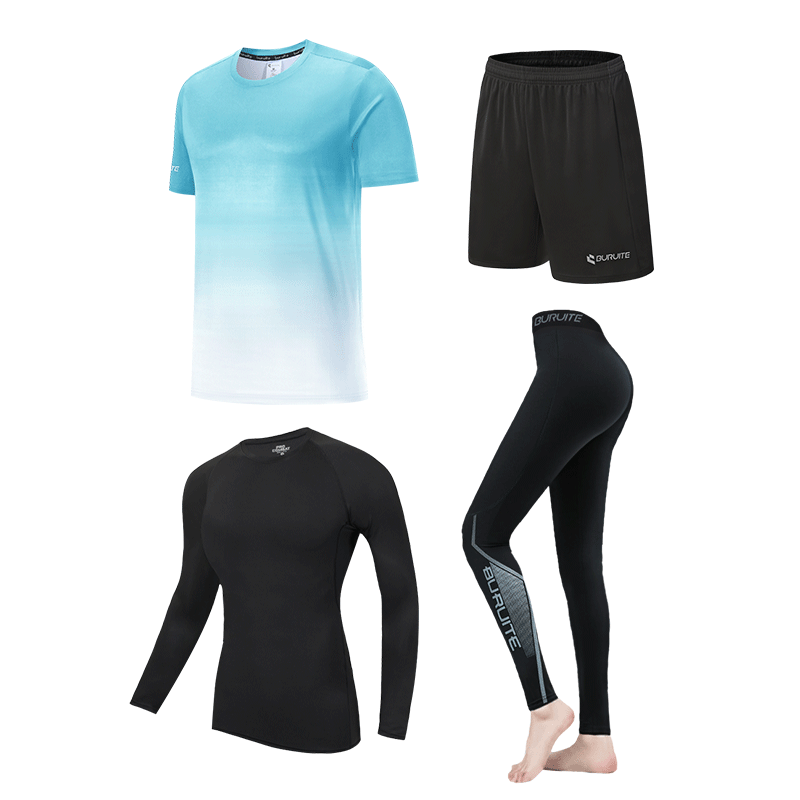 BURUITE Women's Sports Set Yoga Running Badminton Cycling Fitness Tight Training Slim Quick-Dry Apparel