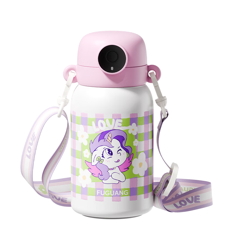 FGA Fuguang Children's Smart Fingerprint Cup, 316L Stainless Steel Insulated Cup, Large Capacity Straw Water Bottle for Boys And Girls, Elementary School Students
