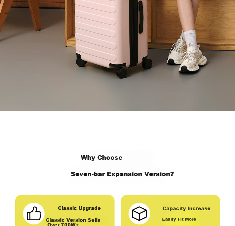 90Fen Luggage 24-Inch Rhine River Expandable Version Suitcase Large Capacity Travel Case with Password Lock Cherry Blossom Pink 2