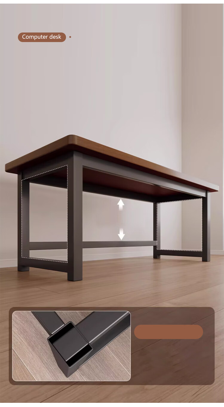 L&S Computer Desk Home Desktop Gaming Desk Study Office Writing Desk BGZ785 Walnut Color 120cm 8