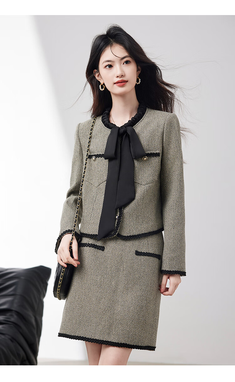 Xinfeiyu Women's New Autumn And Winter Coat, Stylish Skirt Suit Set with Elegant High-End Feel, Popular Trend for Fall/Winter 2025 5