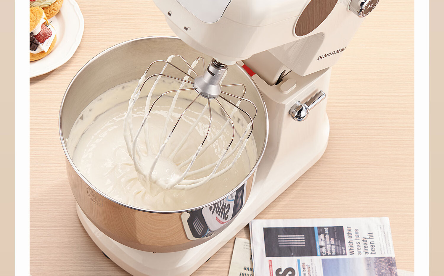 Shunran Kitchen Machine, 8L Quiet DC Chef Machine, Multi-Functional Smart Timer for Home Use, Automatic Baking, Whipping Egg Whites And Cream, Dough Kneading Machine SM-607 18