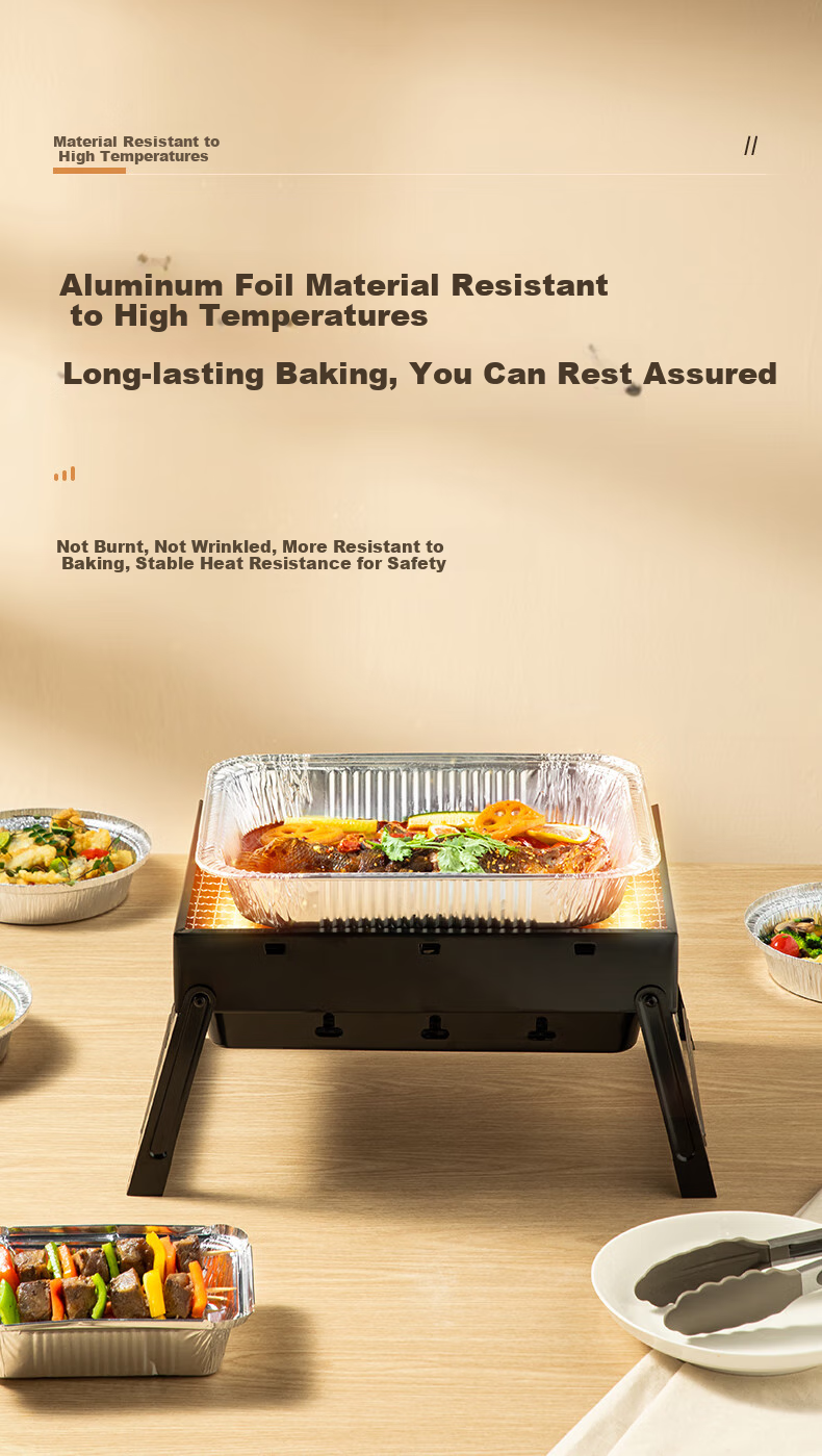 Chuida Huang BBQ Aluminum Foil Trays 20pcs Disposable Foil Pans for Grilled Fish and Meat Baking Camping Picnic 22x34cm 4